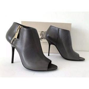 Burberry Zip Assendon Peep Toe Ankle Booties